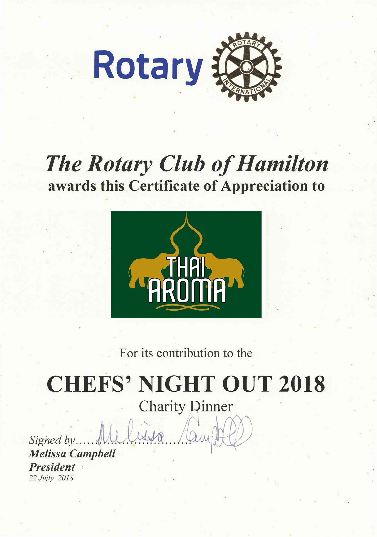 Rotary Chefs’ Night Out 2018 (Thai Aroma Rototuna) Thumbnail